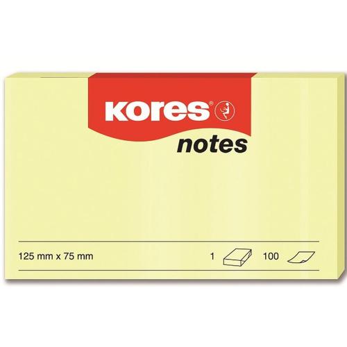 Kores Yapışkanlı Not Kağıdı Sarı 125X75 Mm 100 Syf 46125 - 12'li Paket