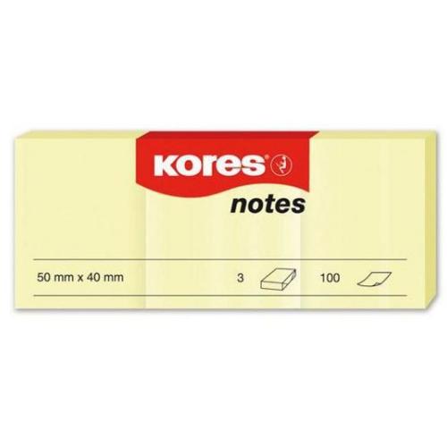 Kores Yapışkanlı Not Kağıdı Sarı 50X40 Mm 100 Syf - 12'li Paket - - Ko