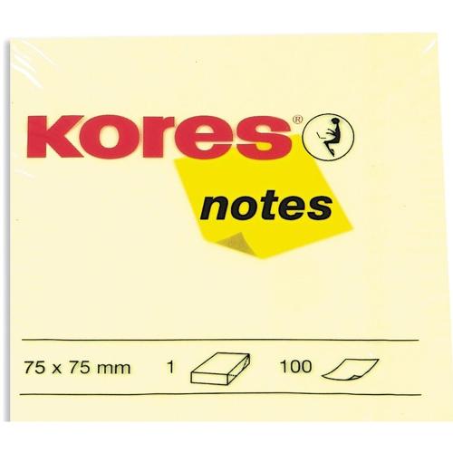 Kores Yapışkanlı Not Kağıdı Sarı 75X75 Mm 100 Syf 46075 - 12'li Paket 