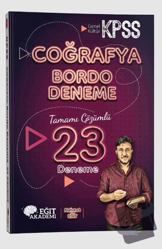 KPSS Coğrafya Tamamı Çözümlü 23 Bordo Deneme Sınavı - Mehmet Eğit - Eğ