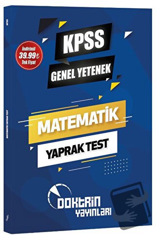 KPSS Matematik Yaprak Test, Kolektif, Doktrin Yayınları - KPSS Kitapla