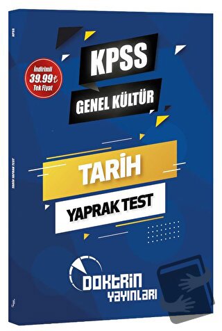 KPSS Tarih Yaprak Test, Cavit Ardıç, Doktrin Yayınları - KPSS Kitaplar