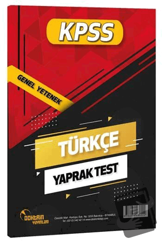 KPSS Türkçe Yaprak Test - Kolektif - Doktrin Yayınları - Fiyatı - Yoru