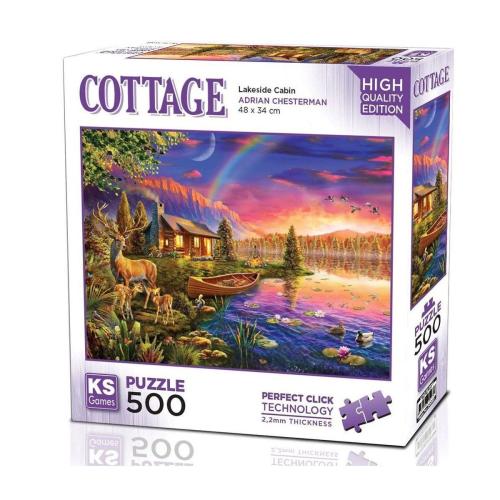 Ks Games Puzzle 500 Parça Yetişkin Lakeside Cabin(20003) - - Ks Games 