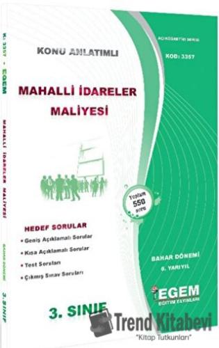 Mahalli İdareler Maliyesi Konu Anlatımlı Soru Bankası, Kolektif, Egem 