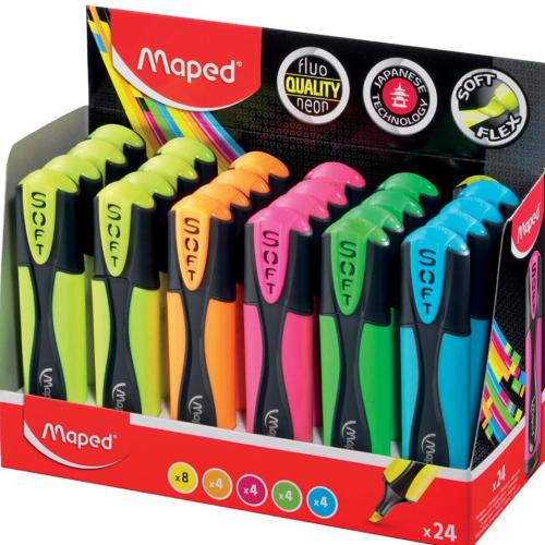 Maped Fosforlu Kalem Ultra Yumuşak Uç Karışık 746037 - 24'lü Paket - -