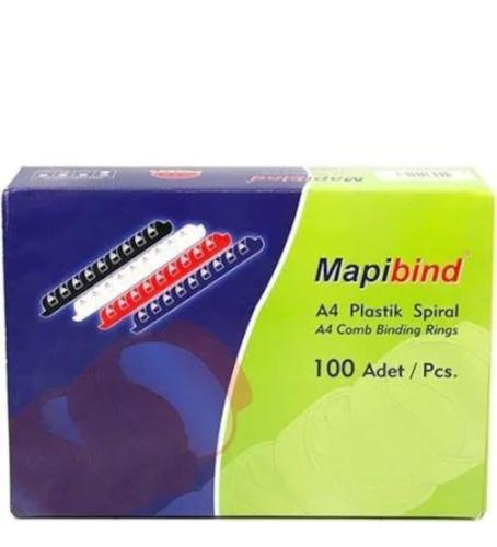 Mapibind Spiral Plastik 135-150 Syf 100 Lü 16 Mm Beyaz 201 16 00 - 100