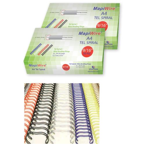 Mapiwire Spiral Tel 3:1 Aralık 5-15 Yp 1/4 Beyaz 210 02 00 - 100'lü Pa