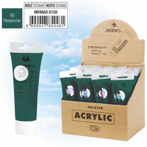 Maries Akrilik Boya 75 Ml Phthalocyanine Yeşil 815-558 - - Maries - Fi