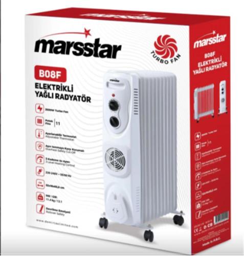 Marsstar B-08F 11 Dilim Yağlı Radyatör 3 Kademe Isı Ayarı 2500W Turbo 