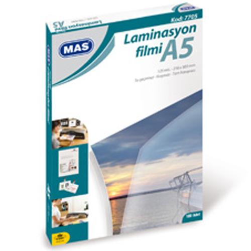 Mas Laminasyon Filmi Parlak A5 125 Mıc 7705 - 100'lü Paket - - Mas - F