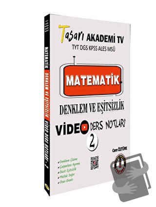 Matematik Denklem Eşitsizlik Video Ders Notları - Cem Öztürk - Tasarı 