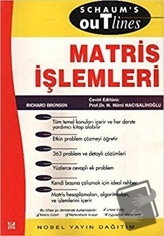 Matris İşlemleri - Richard Bronson - Nobel Akademik Yayıncılık - Fiyat