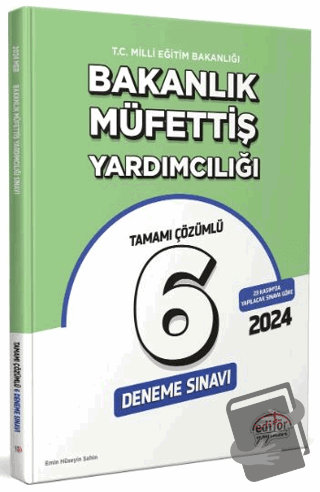 MEB Bakanlık Müfettiş Yardımcılığı Tamamı Çözümlü 6 Deneme Sınavı - Ko