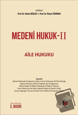 Medeni Hukuk-II Aile Hukuku (Ciltli) - Özlem Tüzüner - Adalet Yayınevi