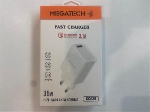 Megatech Cc035 35W Usb Ev Şarj Kafa 3.1A Hızlı Şarj - - Megatech - Fiy