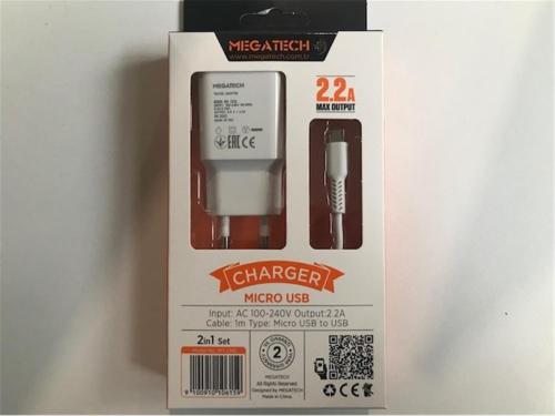 Megatech Mt-Cm2 2In1 2.2A Ev Şarj+Micro Kafa Hızlı Şarj - - Megatech -