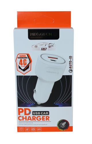 Megatech T05-M40 Beyaz 40W Pd-Usb Araç Çakmaklık Şarj Başlığı Hızlı Şa