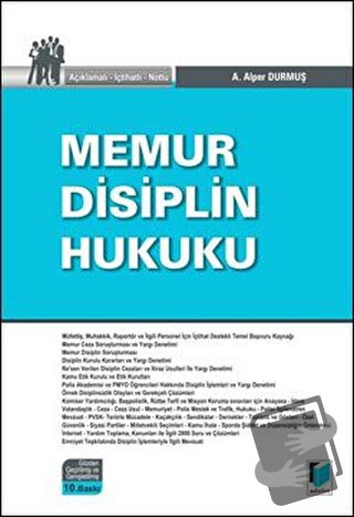 Memur Disiplin Hukuku - A. Alper Durmuş - Adalet Yayınevi - Fiyatı - Y