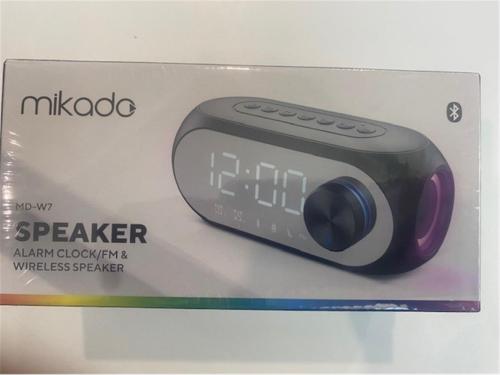 Mikado Md-W7 1200Mah 5W Siyah Bluetooth-Aux-Derece-Usb-Fm Double Alarm