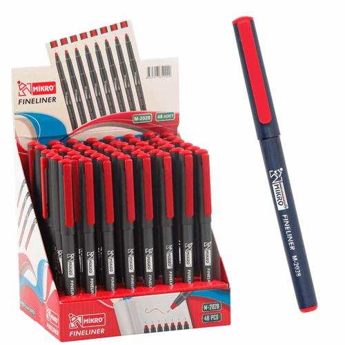 Mikro Fineliner Standlı Kalem Kırmızı M 2028-48 - 48'li Standart - - M