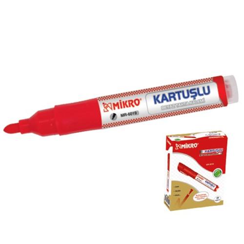 Mikro Tahta Kalemi Kartuşlu Kırmızı Mr-6019 - 12'li Paket - - Mikro - 