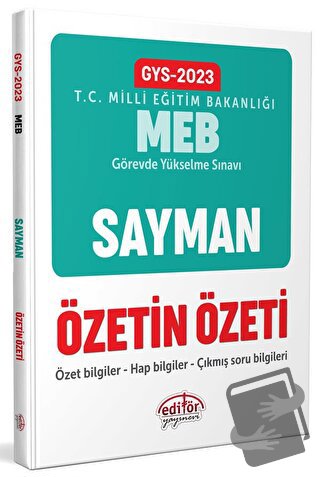 Milli Eğitim Bakanlığı Sayman GYS Özetin Özeti - Kolektif - Editör Yay