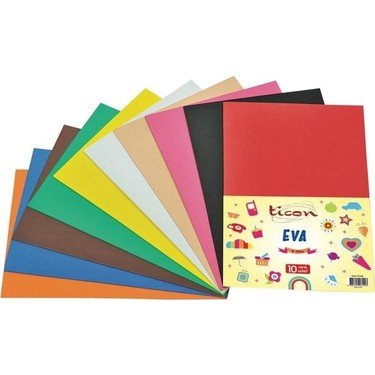 Misyon Düz Yapışkanlı Eva 10 Renk 50X70 Cm - 10'lu Paket - - Misyon - 