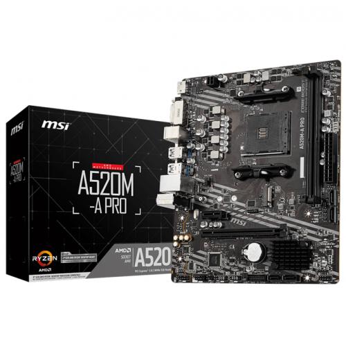 Msi A520M-A Pro Amd A520 Soket Am4 Ddr4 4600(Oc)Mhz Matx Gaming Anakar