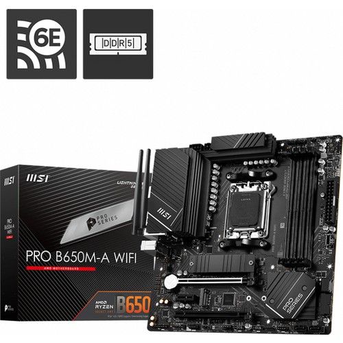 Msı Mb Pro B650M-A Wifi Am5 Ddr5 6400Mhz(Oc) Hdmı Dp M.2 Usb3.2 2.5G L