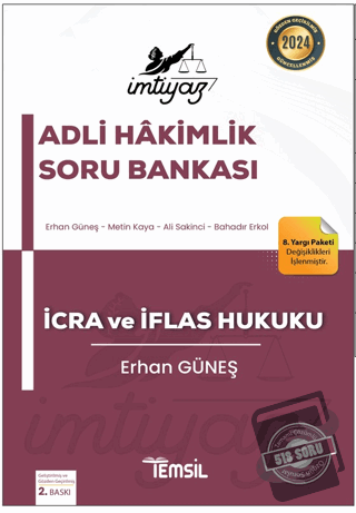 İmtiyaz Adli Hakimlik İcra ve İflas Hukuku Soru Bankası - Erhan Güneş 