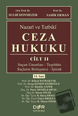 Nazari ve Tatbiki Ceza Hukuku Cilt 2 (Ciltli) - Fulya Eroğlu - Der Yay