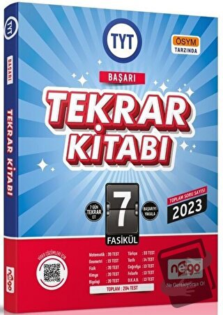 TYT Başarı Tekrar Kitabı Tek Kitap - Kolektif - Nego Yayınları - Fiyat