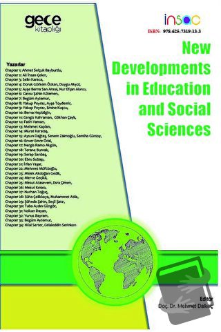 New Developments in Education and Social Sciences - Mehmet Dalkılıç - 