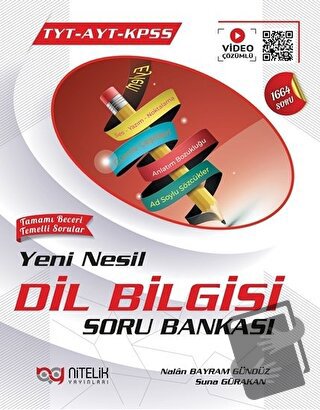 Nitelik YKS TYT AYT KPSS Yeni Nesil Dil Bilgisi Soru Bankası Video Çöz