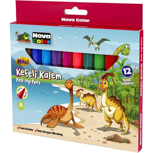 Nova Color Keçeli Kalem 12 Li Maxi Nc-873 - - Nova Color - Fiyatı - Yo