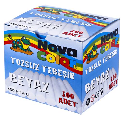 Nova Color Tebeşir Tozsuz 100 Lü Beyaz Nc-4112 - - Nova Color - Fiyatı