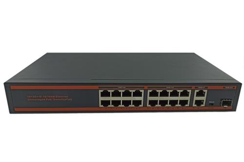 Nova Nd1Pd1622Lg 16 Port Poe+ 10-100 Mbps 2 Port 10-100-1000 Mbps Upli