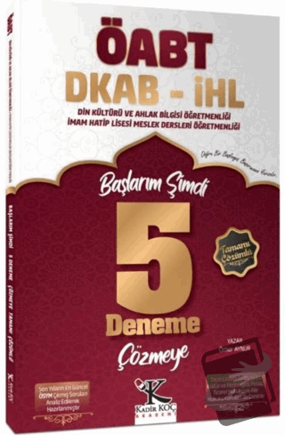 ÖABT Din Kültürü ve İHL Meslek Dersleri Öğretmenliği Başlarım Şimdi 5 