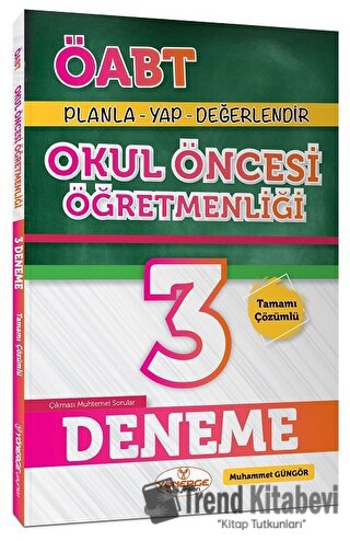 ÖABT Okul Öncesi Öğretmenliği 3 Deneme Çözümlü, Muhammet Güngör, Yöner