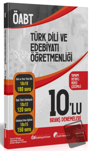 ÖABT Türk Dili ve Edebiyatı 10 Deneme Çözümlü - Yekta Özdil - Özdil Ak