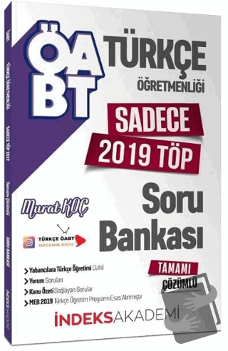 ÖABT Türkçe Öğretmenliği Sadece 2019 TÖP Soru Bankası Çözümlü - Murat 