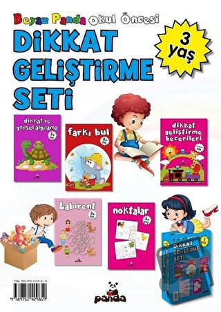 Okul Öncesi 3 Yaş Dikkat Geliştirme Seti (5 Kitap) - Afife Çoruk - Bey