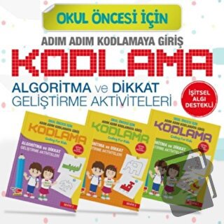 Okul Öncesi Adım Adım Kodlamaya Giriş (3 Kitap+Yazı Tahtası) - Kolekti