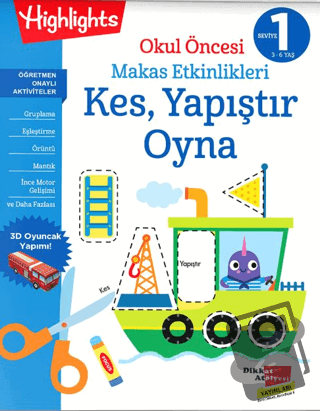 Okul Öncesi Makas Etkinlikleri Kes, Yapıştır, Oyna 1. Seviye - Kolekti