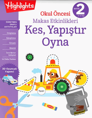 Okul Öncesi Makas Etkinlikleri Kes, Yapıştır, Oyna 2. Seviye - Kolekti