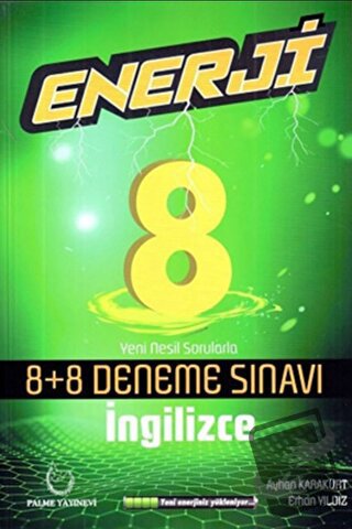 Palme 8. Sınıf İngilizce Enerji 8+8 Deneme Sınavı - Erhan Yıldız - Pal