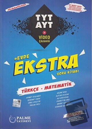 Palme TYT AYT Türkçe Matematik Evde Ekstra Soru Kitabı - Alican Doğan 