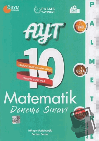 Palme YKS AYT Matematik 10 Deneme Palmetre Video Çözümlü - Hüseyin Buğ