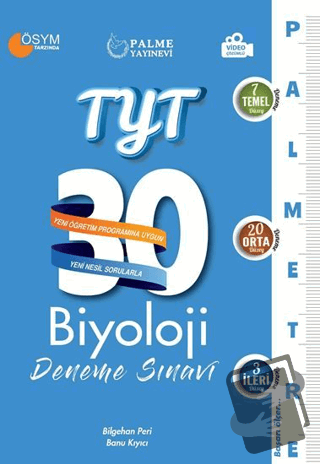 Palme YKS TYT Biyoloji 30 Deneme Palmetre Video Çözümlü - Banu Kıyıcı 